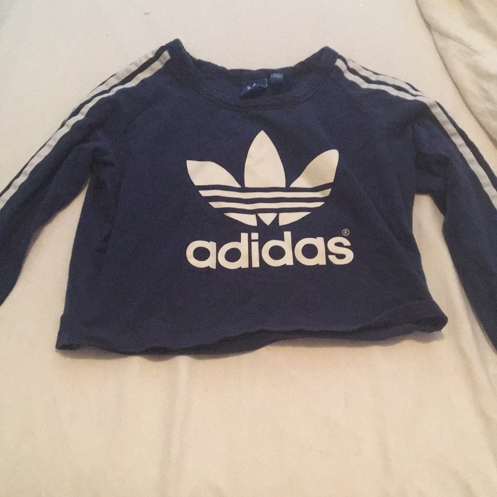 Adidas long sleeve cropped t shirt